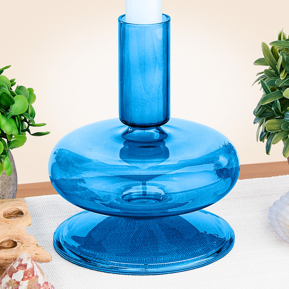 Modern Art Glass Taper Candleholders