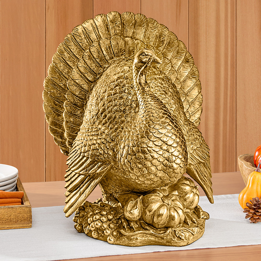 Bronzed Tabletop Turkey Figurine