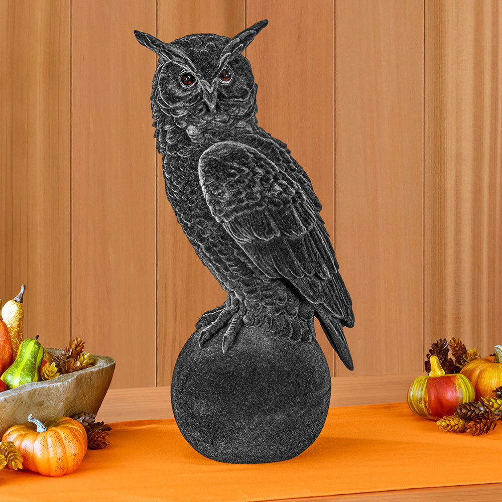 Gothic Velvet Owl Figurine