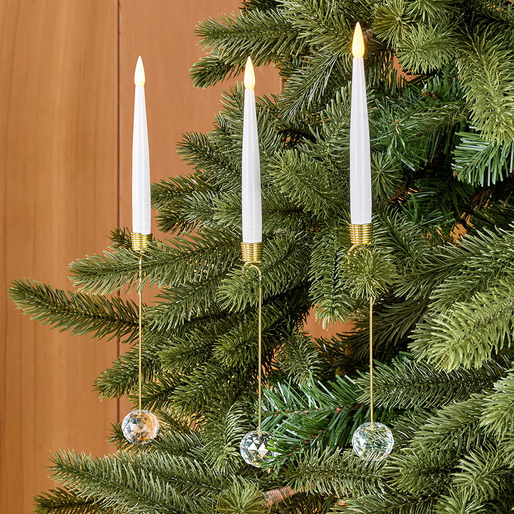 Flameless Candle Christmas Tree Ornament Set