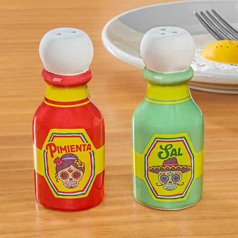 Kikkerland Hot Sauce Salt & Pepper Shaker Set