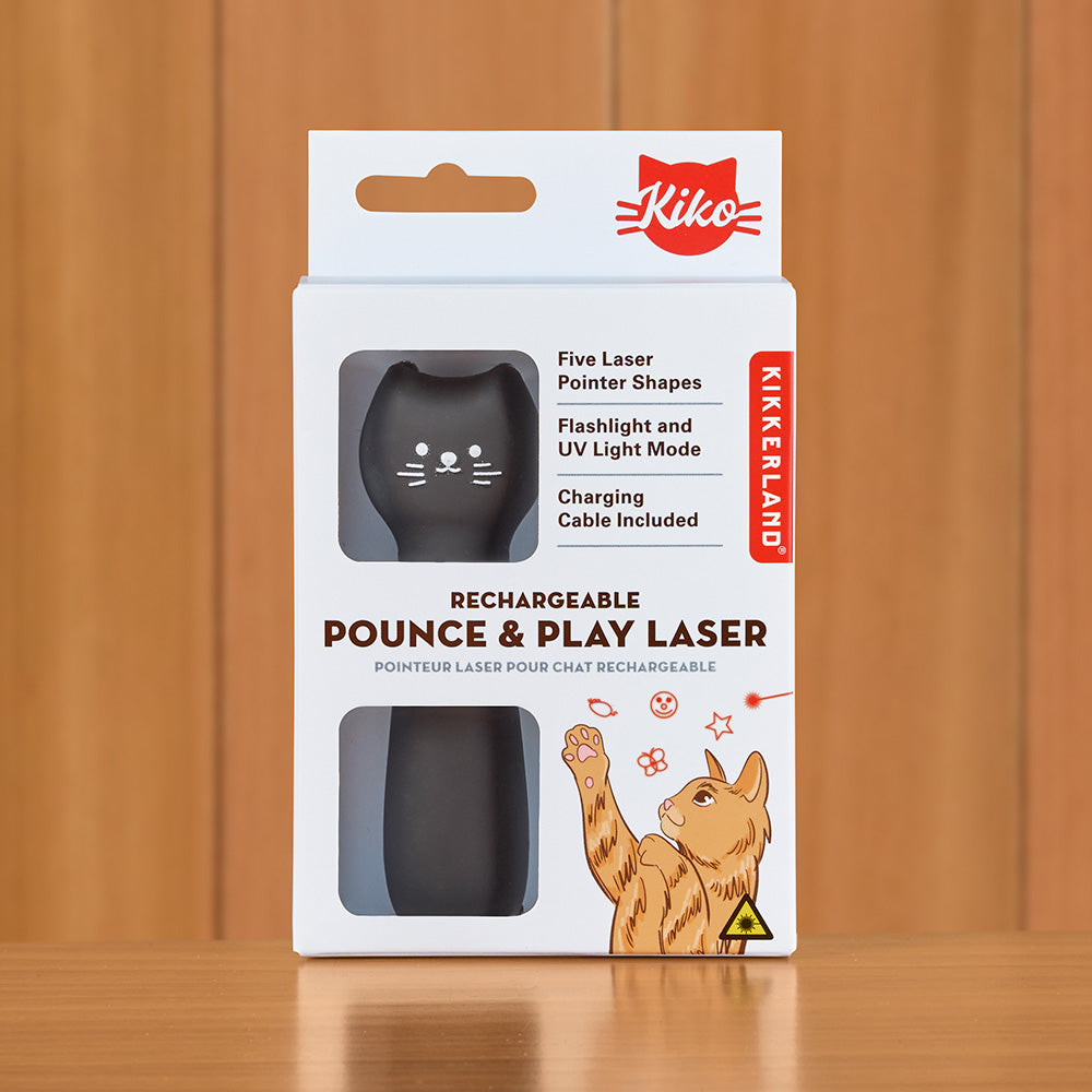 Kikkerland Kiko Rechargeable Pounce & Play Kitty Laser Toy