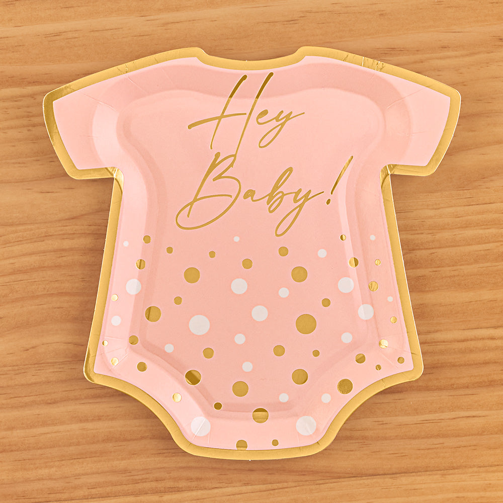 Sophistiplate Paper Plates and Napkins, "Hey Baby!" Pink