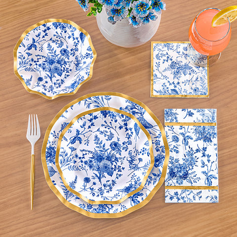 Sophistiplate Paper Plates and Napkins, Timeless Audubon Toile