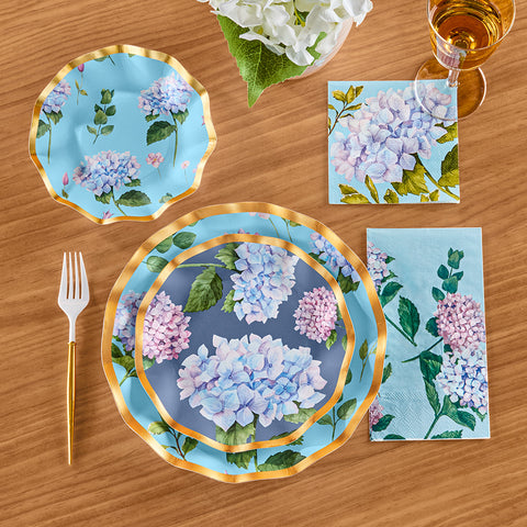 Sophistiplate Paper Plates and Napkins, Hydrangea