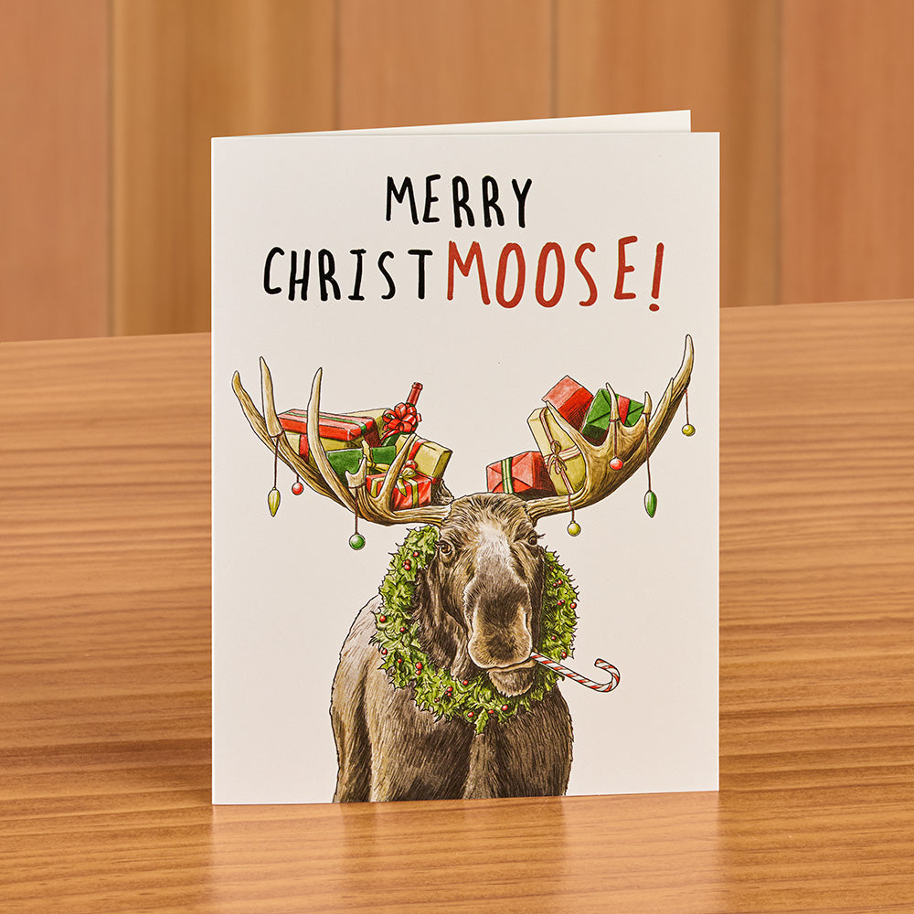 Hester & Cook Christmas Card, "Merry Christmoose!" Moose