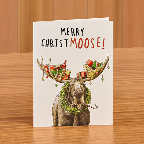 Hester & Cook Christmas Card, "Merry Christmoose!" Moose