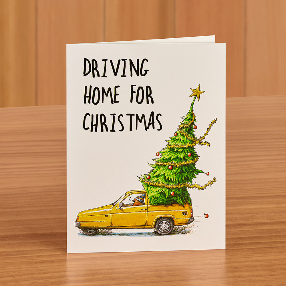 Hester & Cook Christmas Card, "Driving Home" Birdie
