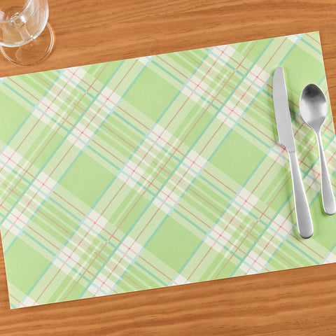 Hester & Cook Paper Placemats, Green Plaid