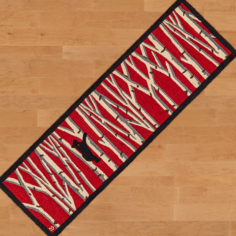 Chandler 4 Corners 30" x 8' Hooked Wool Runner, Bear in Birches