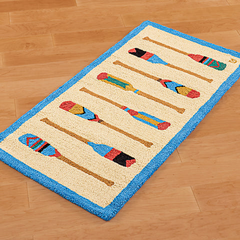 Chandler 4 Corners 2' x 4' Hooked Wool Rug, Colored Paddles