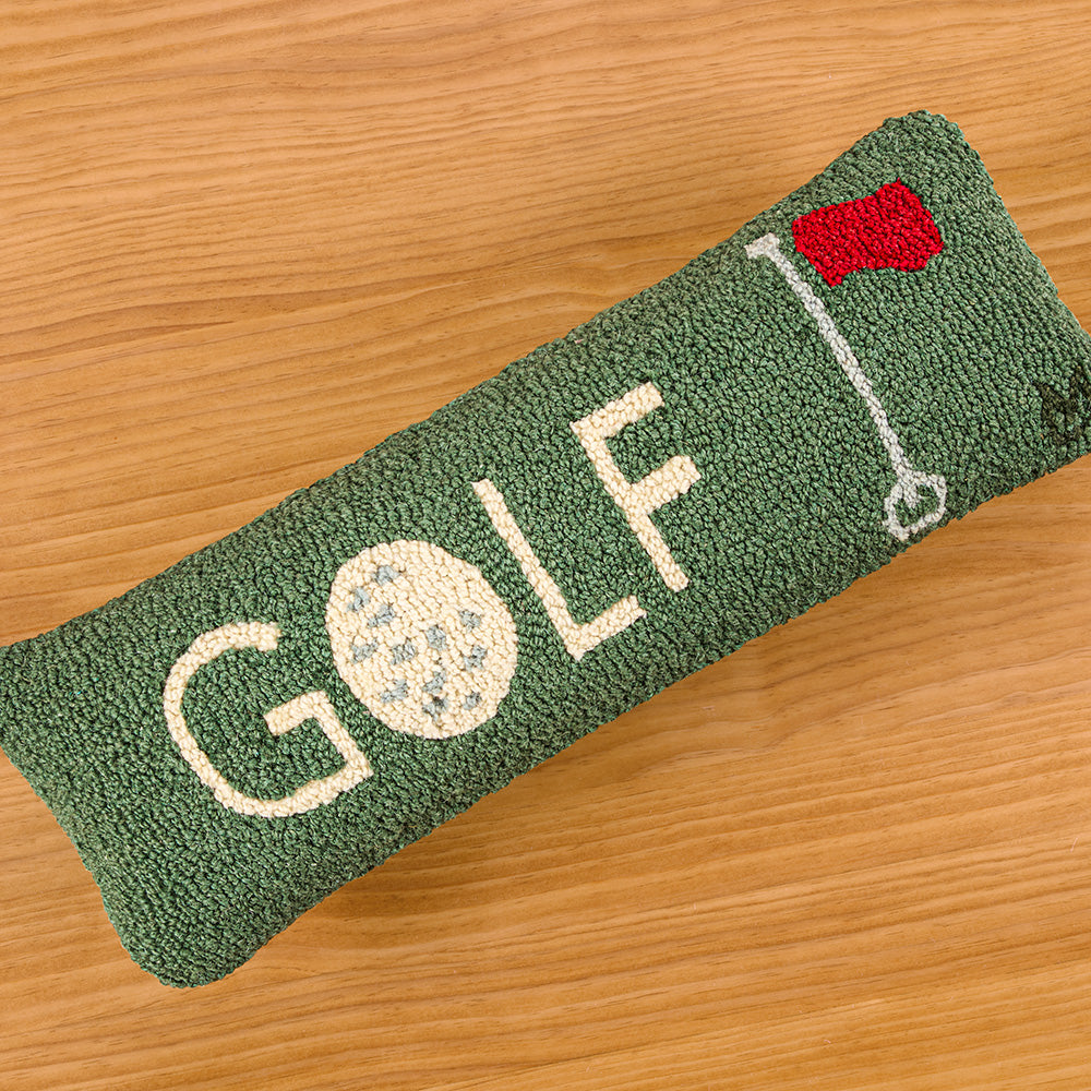 Chandler 4 Corners 8" x 24" Hooked Wool Pillow, "Golf"