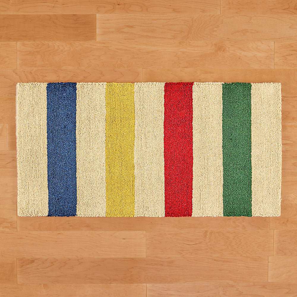 Chandler 4 Corners 2' x 4' Hooked Wool Rug, Hudson Bay Stripe