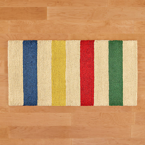 Chandler 4 Corners 2' x 4' Hooked Wool Rug, Hudson Bay Stripe
