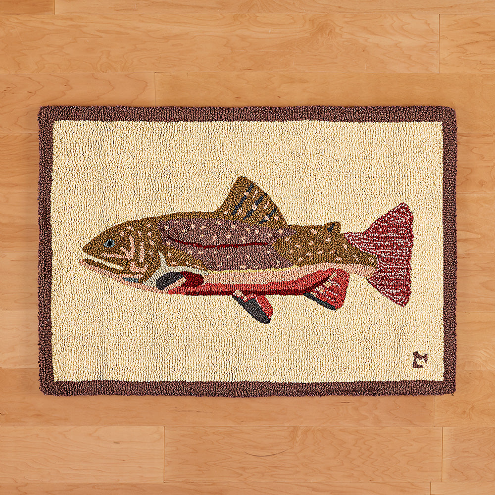 Chandler 4 Corners 2' x 3' Hooked Wool Rug, Maple Trout