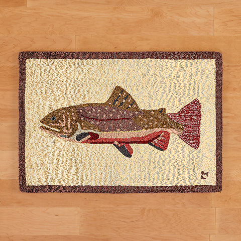 Chandler 4 Corners 2' x 3' Hooked Wool Rug, Maple Trout