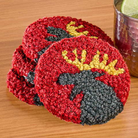 Chandler 4 Corners Hooked Wool Coaster Set, Mighty Moose