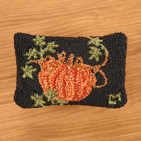 Chandler 4 Corners 8" x 12" Hooked Wool Pillow, Pumpkin
