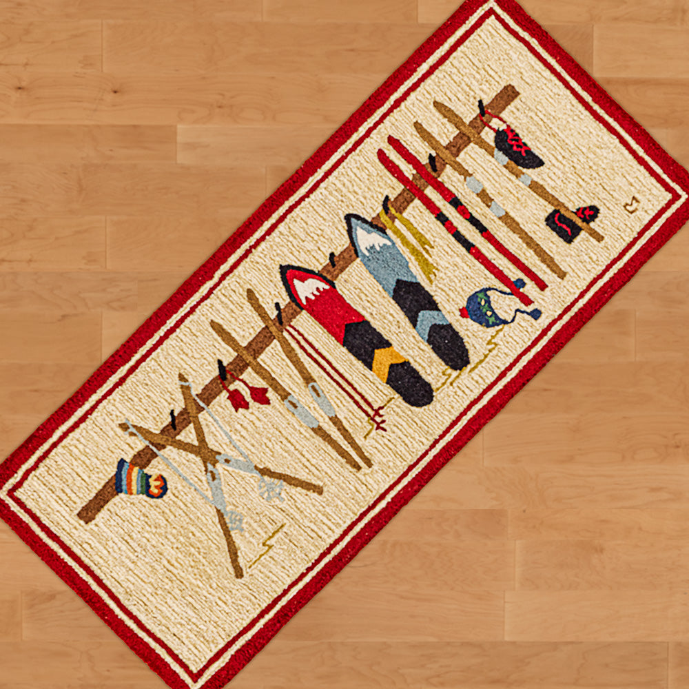 Chandler 4 Corners 30" x 6' Hooked Wool Runner, Ski Rack