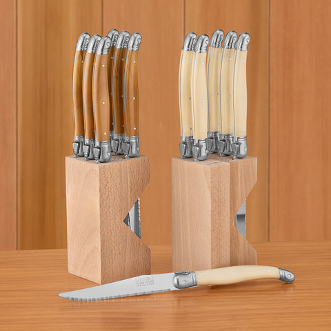 Laguiole André Verdier Debutant Steak Knife Block Set