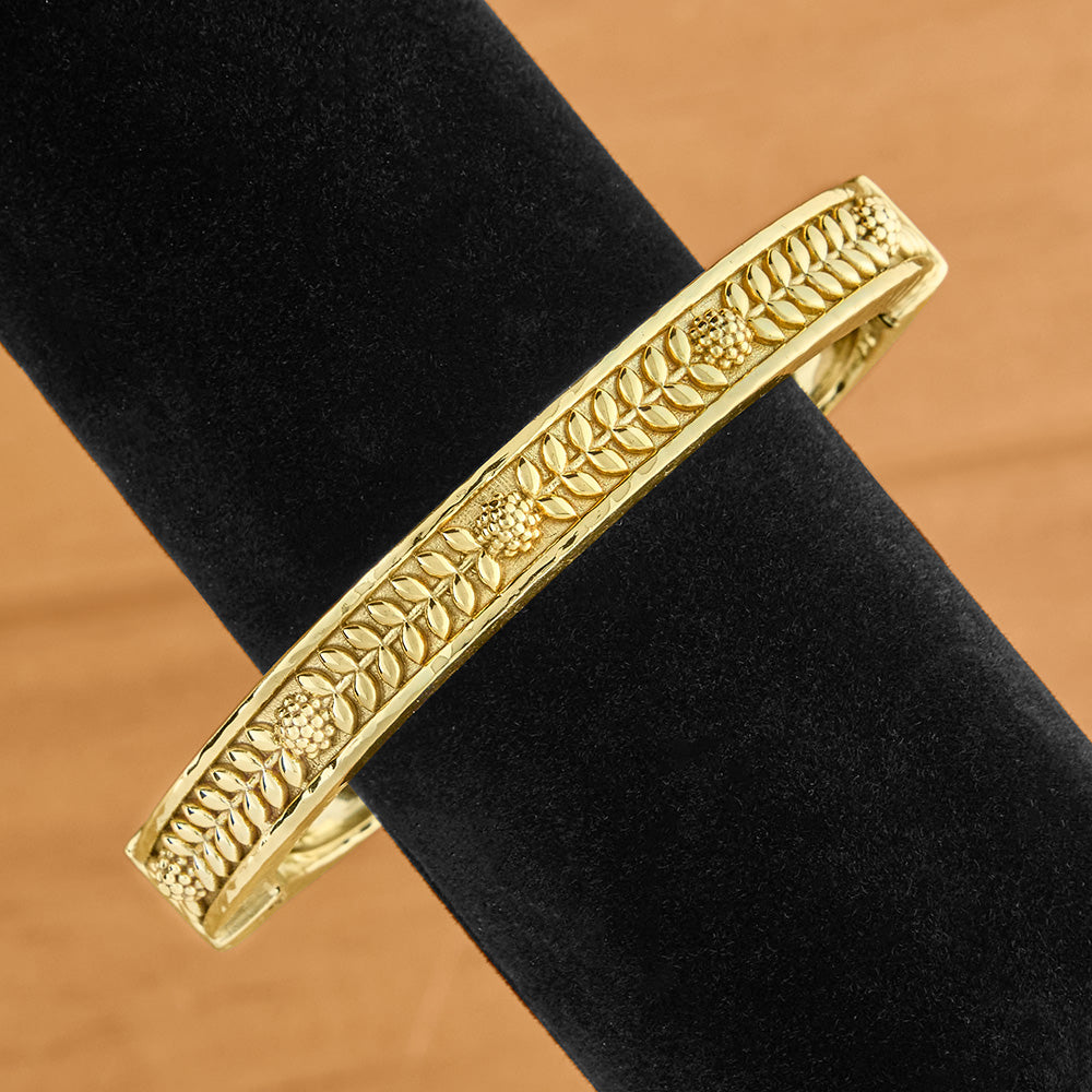 Capucine De Wulf Berry Vine Gold Hinged Bangle Bracelet