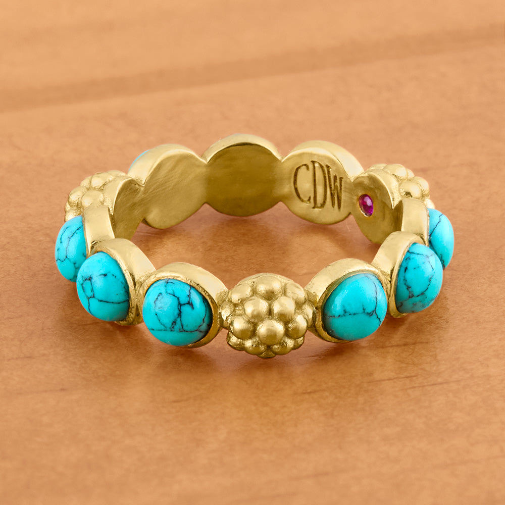 Capucine De Wulf Berry Gem Gold and Turquoise Ring