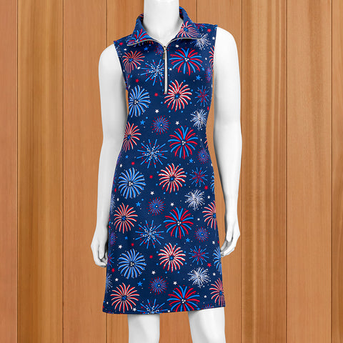 Lulu-B Zip-Neck Sun Protection Dress, 4th of July Fireworks