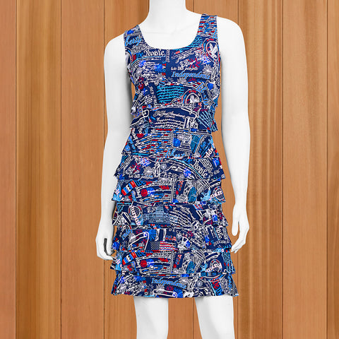 Lulu-B Cha Cha Ruffled Sun Protection Dress, 4th of July Freedom