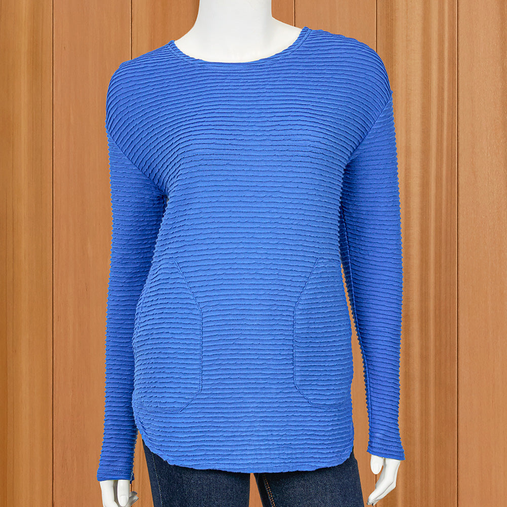 Lulu-B Wavy-Rib Two-Pocket Pullover