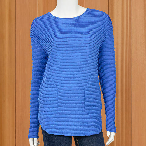 Lulu-B Wavy-Rib Two-Pocket Pullover