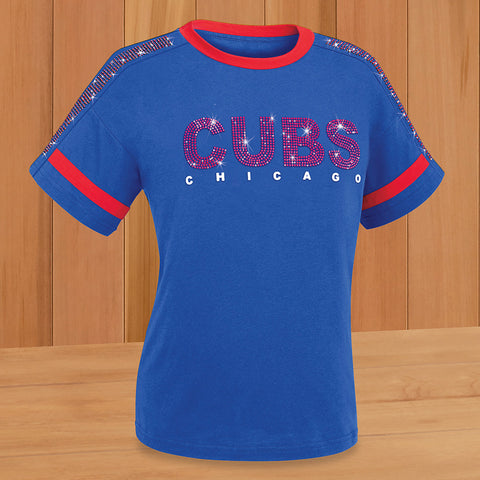 Women's MLB Bling T-Shirt, Chicago Cubs