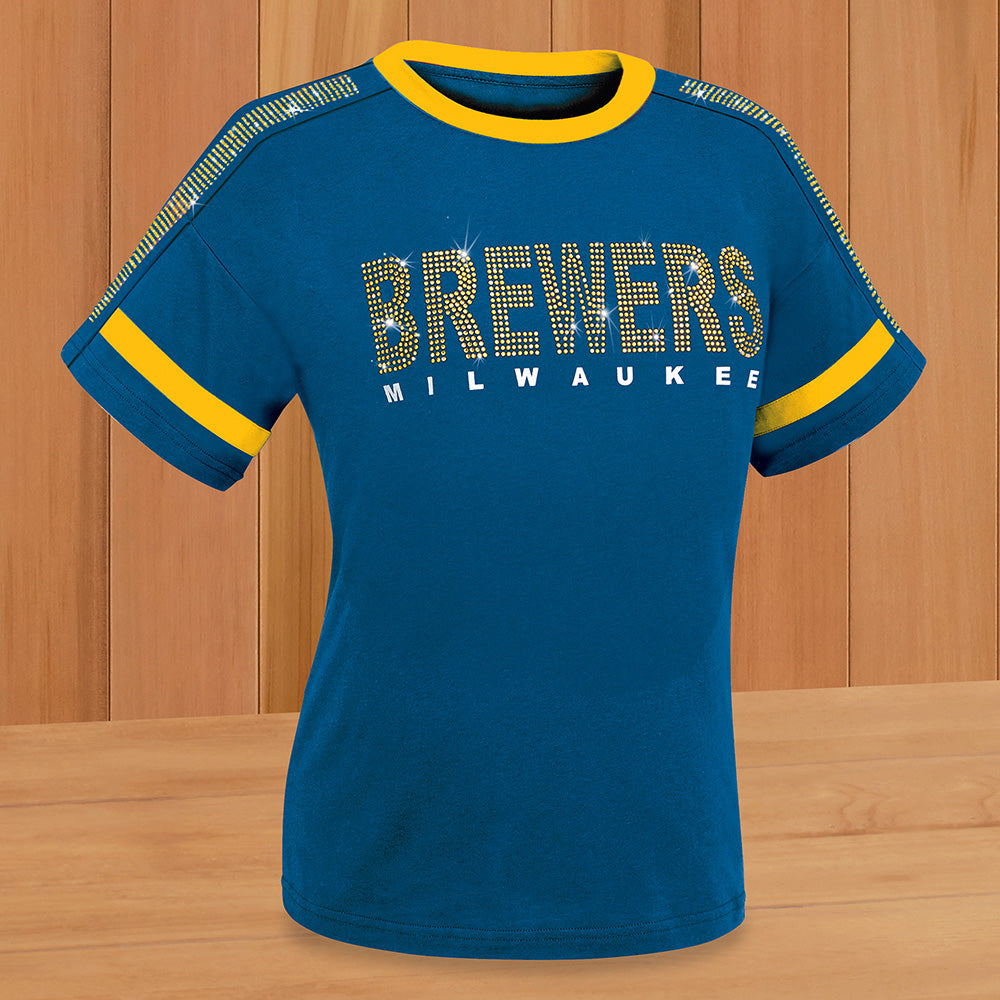 Women's MLB Bling T-Shirt, Milwaukee Brewers