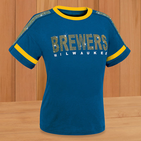 Women's MLB Bling T-Shirt, Milwaukee Brewers