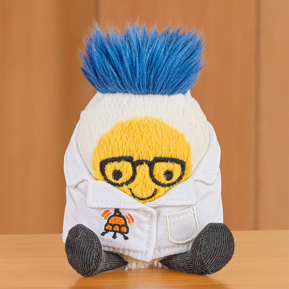 Jellycat Stuffed Animal Plush Toy, Amuseables Boiled Egg in Scientist Outfit