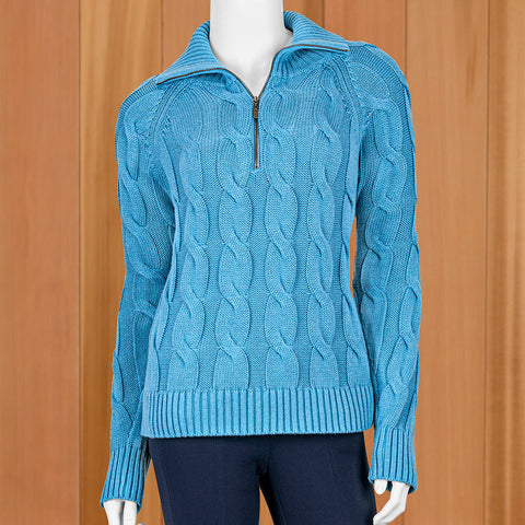 Kinross Straight Cable Quarter-Zip Sweater