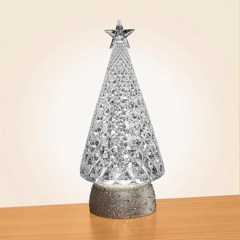 LED Glitter Swirl Christmas Tree Snow Globe
