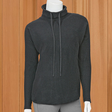 Renuar Comfy-Knit Drawstring Funnel Neck Sweater