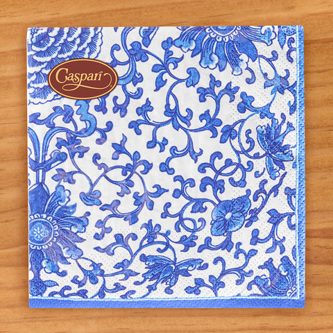 Caspari Paper Napkins, Indigo Garden
