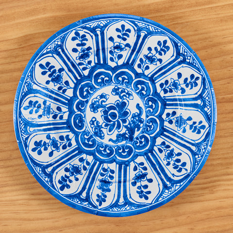 Caspari Paper Plates, Indigo Garden