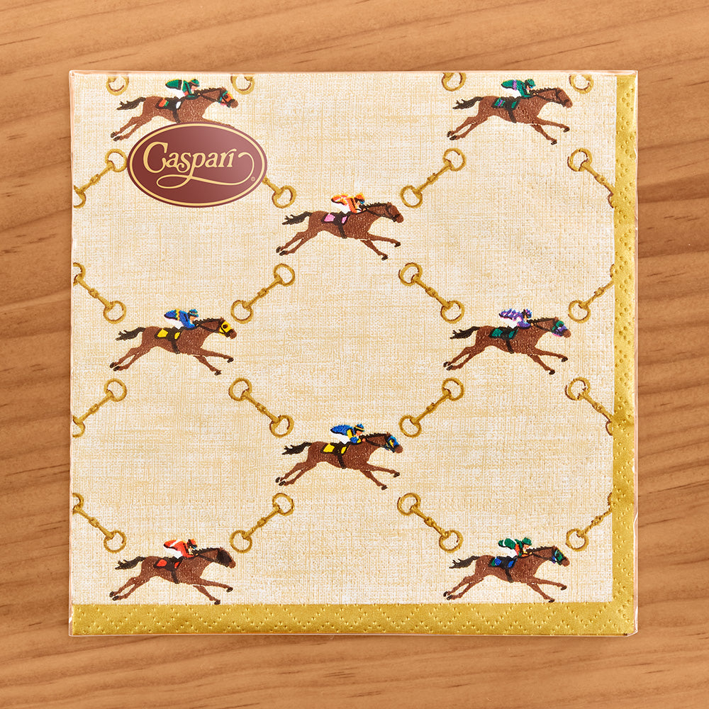 Caspari Paper Napkins, And They're Off! Horse and Jockey