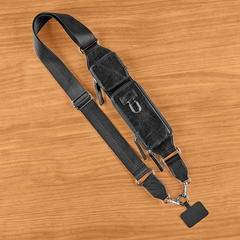 Clip & Go Webbing Crossbody Phone Strap with Integrated Wallet