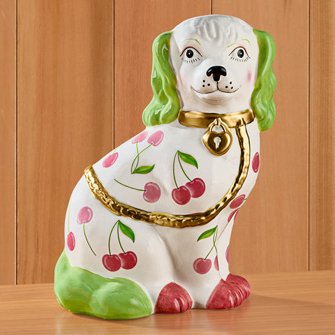 Cherry Staffordshire Spaniel Dog Vase