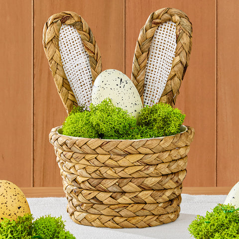 Woven Grass Bunny Ear Basket