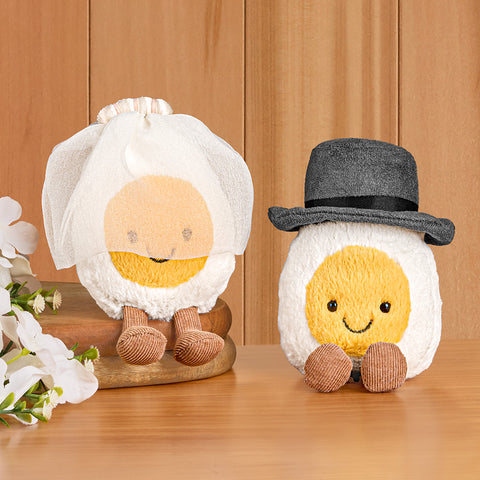 Jellycat Stuffed Animal Plush Toy, Amuseables Boiled Egg Bride and Groom