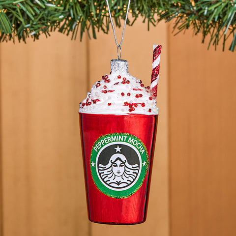 Cody Foster Glass Ornament, Peppermint Mocha