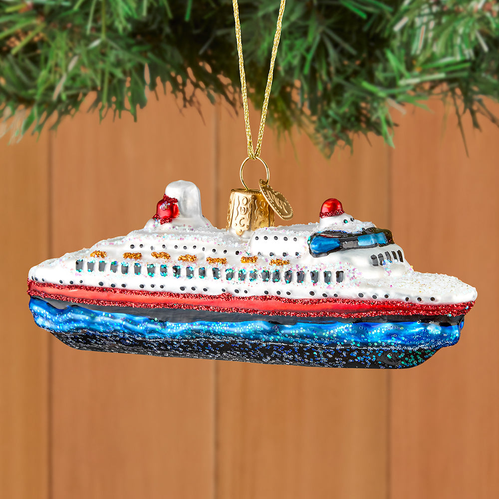 Old World Christmas Glass Ornament, Cruise Ship