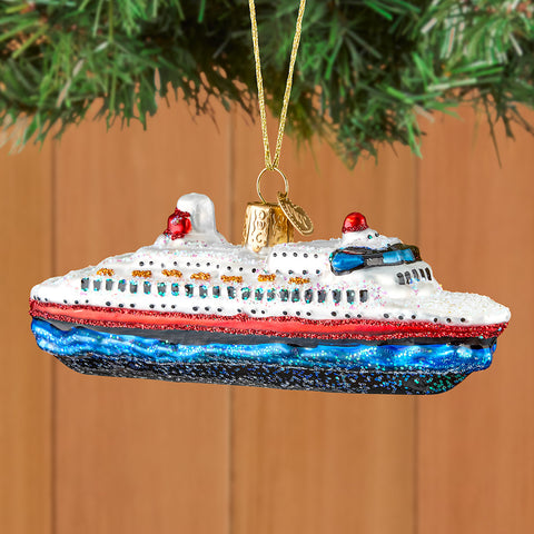Old World Christmas Glass Ornament, Cruise Ship