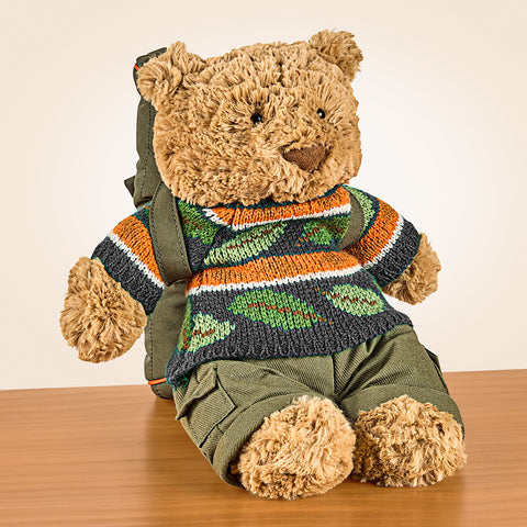 Jellycat Stuffed Animal Plush Toy, Bartholomew Bear in Hiking Outfit