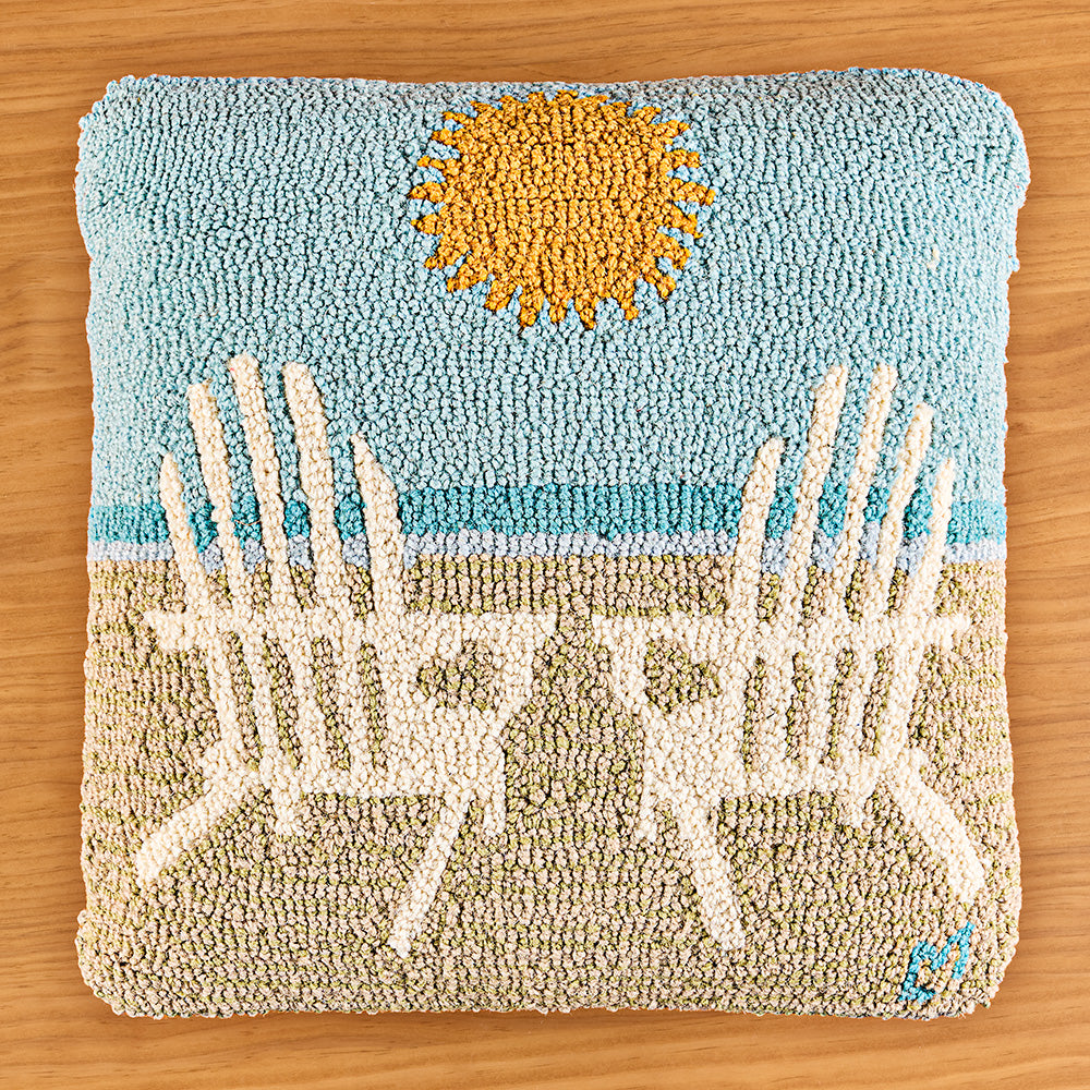 Chandler 4 Corners 18" Hooked Pillow, Meet Me at the Beach