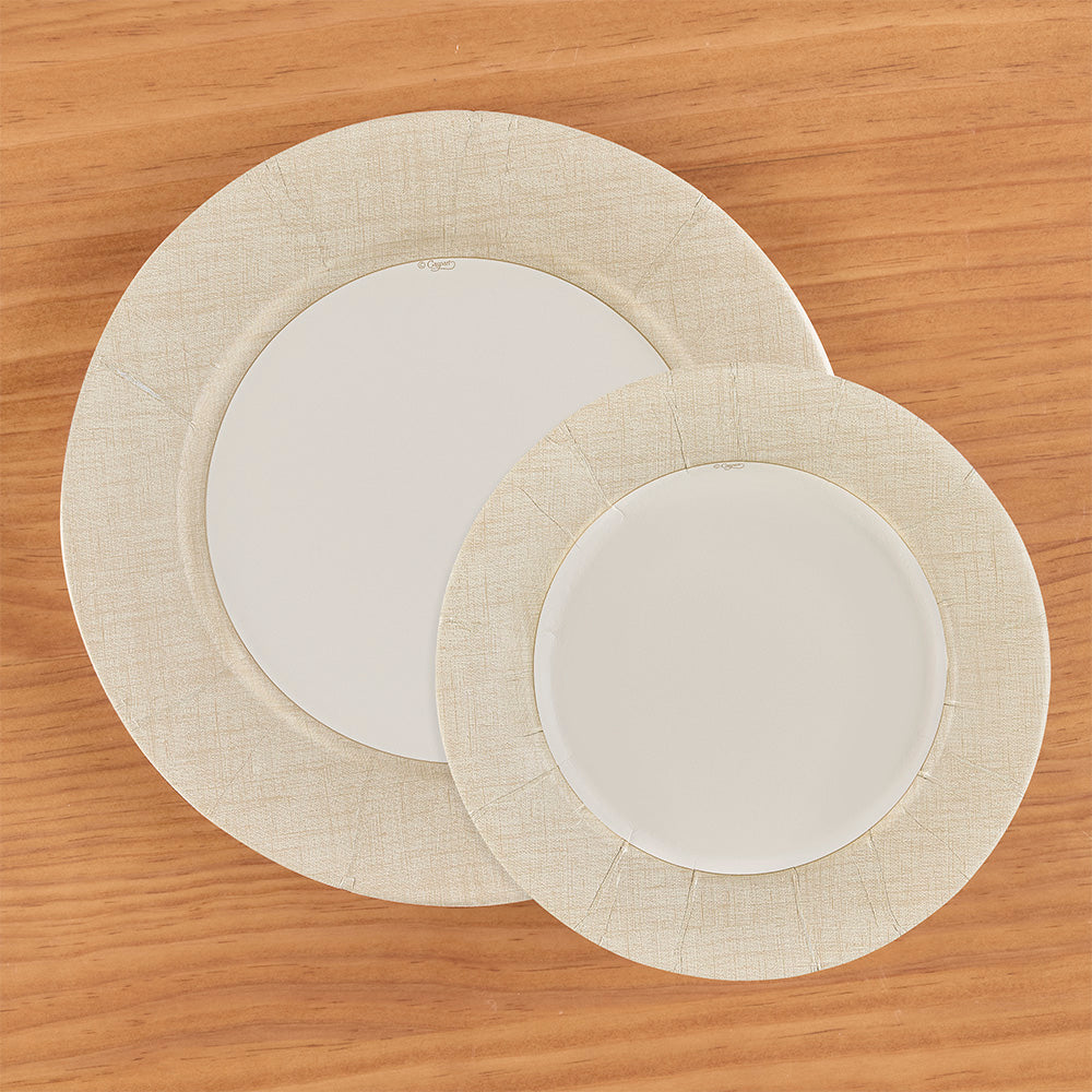 Caspari Linen Paper Plates – Natural